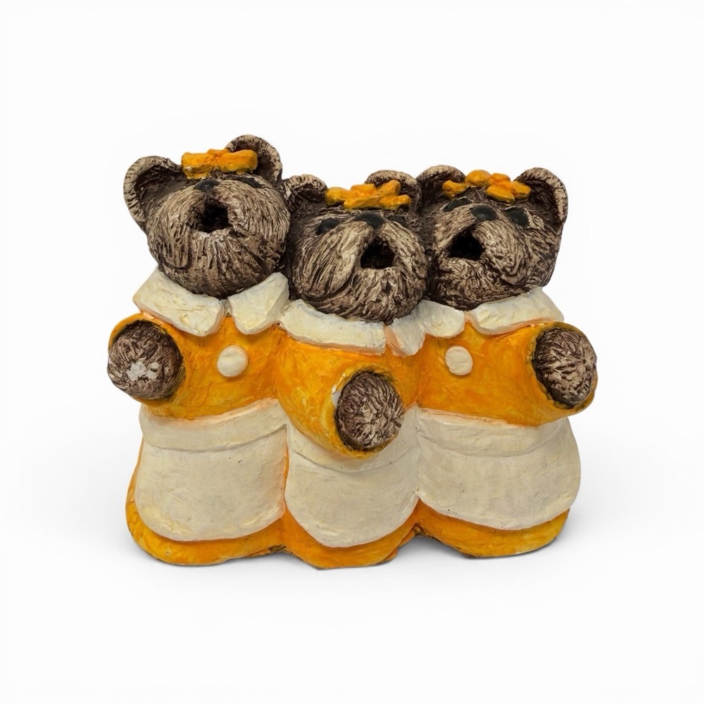 Vintage Bekka Mt St Helens‎ Ash Three Bears Figurine Signed Numbered Sculpture